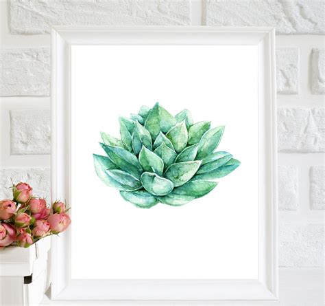 Succulent Printable Succulent Prints Succulent Art Decor Etsy