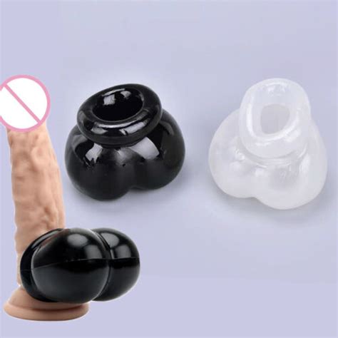 Soft Silicone Ball Scrotum Testicle Squeeze Penis Stretcher Enhancer