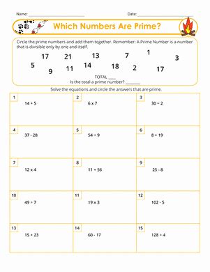 Prime And Composite Numbers Worksheet