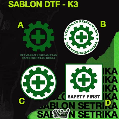 Jual Urban Sablon Setrika Stiker Kaos Kerja K Safety First Kerja