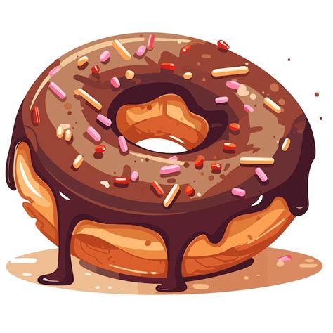 Premium Vector A Colorful Chocolate Donut