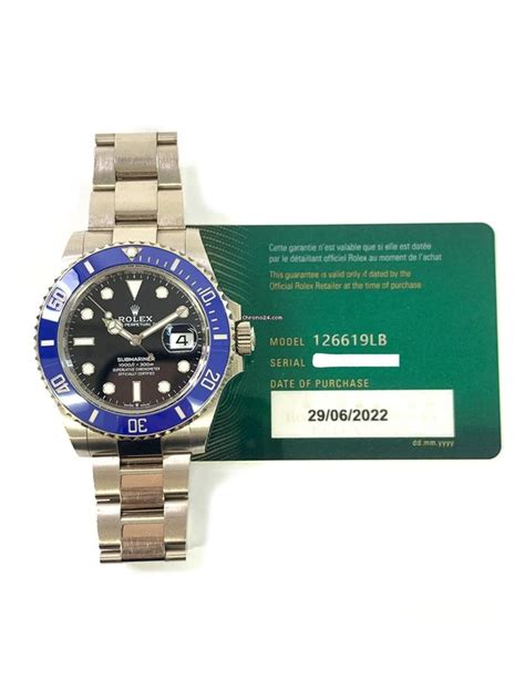 Rolex Submariner Date White Gold Black Dial Lb F R