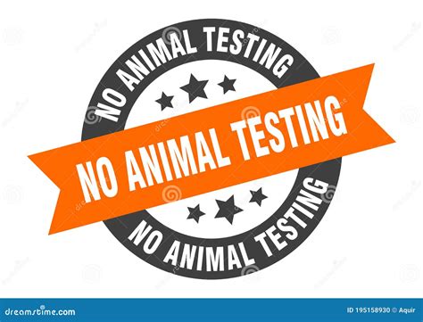 No Animal Testing Sign Round Ribbon Sticker Isolated Tag Stock Vector