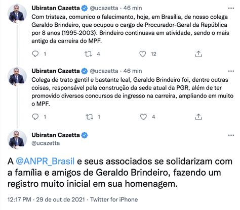 Morre Aos Anos O Ex Procurador Geral Da Rep Blica Geraldo Brindeiro