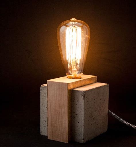 Handmade Concrete Lamp Industrial Lamp Concrete Desk Lamp Edison Lamp Concrete Light Table