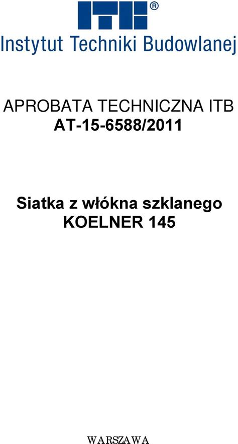 Aprobata Techniczna Itb At Siatka Z W Kna Szklanego Koelner