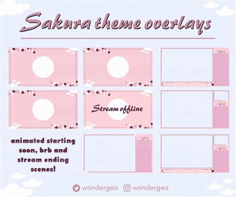 Pink Sakura Theme Overlay Pack FREE Cam Borders Wondergea S Ko Fi