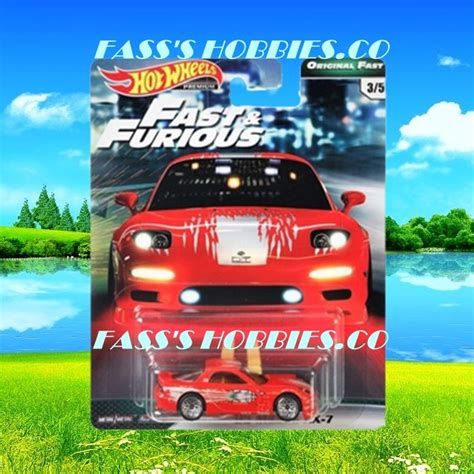 P C HOT WHEELS PREMIUM FAST AND FURIOUS ORIGINAL FAST 95 MAZDA RX7 JDM RUBBER TYRE TAYAR