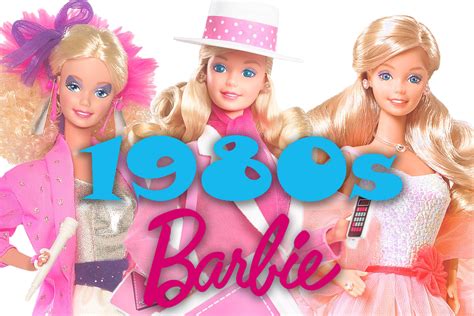 Three Barbie Dolls Are Shown With The Words Barbies 80s Barbies