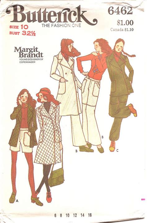 Margit Brandt Butterick Pattern For A Coat Pants Shorts Jacket