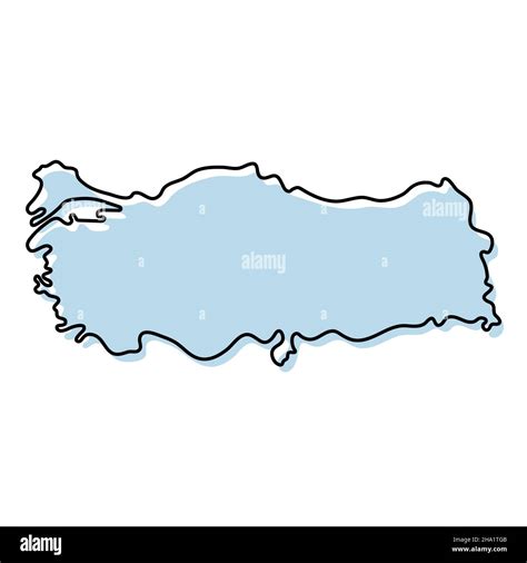 Stylized Simple Outline Map Of Turkey Icon Blue Sketch Map Of Turkey