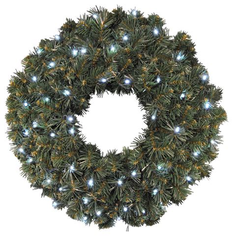 2 Pre Lit Battery Operated Pure White Led Sequoia Wreath Traditional Wreaths And Garlands