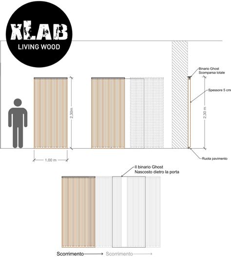 Porta Scorrevole Listelli In Legno Con Binario Esterno L 100H 230 Cm