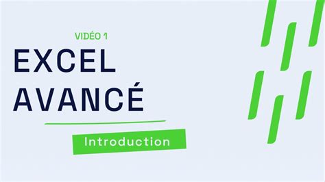 Excel Avanc Introduction Youtube