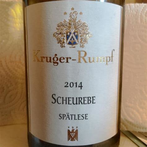 Kruger Rumpf Scheurebe Sp Tlese Germany Nahe Cellartracker