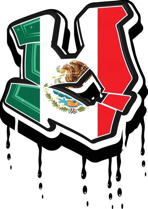 Mexico Flag Hand Lettering Dripping Graffiti Vector Template 40538617 ...