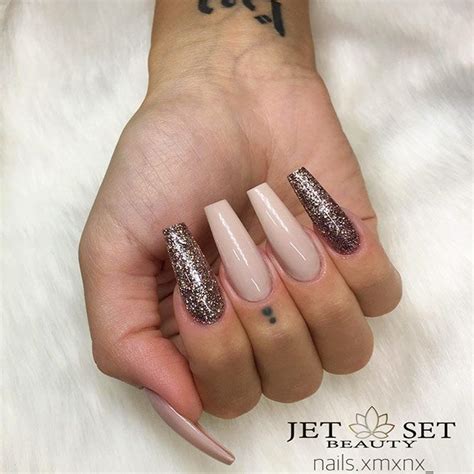 18 Nude Nails Designs For A Classy Look Beautiful Glitter Nude Nails