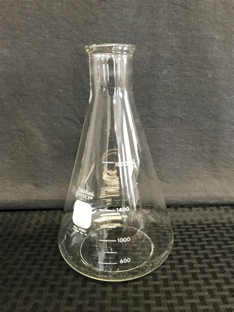 Corning Pyrex Ml Glass Graduated Heavy Duty Rim Erlenmeyer Flask