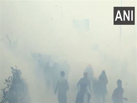 Delhi Chalo March Police Fire Tear Gas On Protesting Farmers At Punjab Haryana Shambhu Border