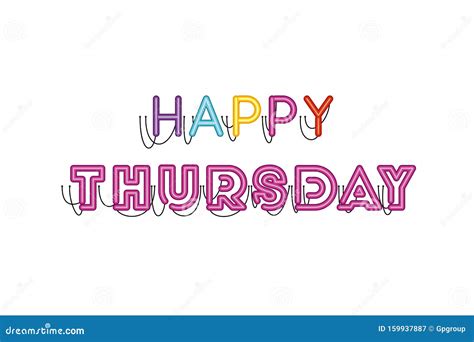 Happy Thursday Inspirational Lettering Cartoon Vector Cartoondealer