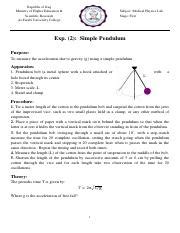 Exploring Gravity Measuring Acceleration With A Simple Pendulum