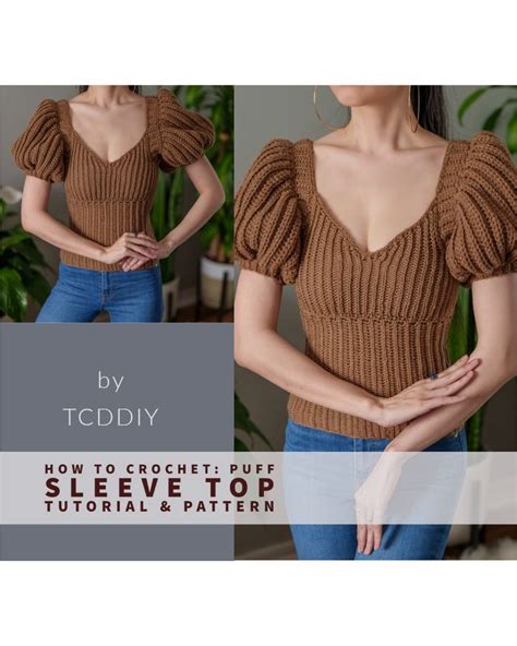 How To Crochet A Puff Sleeve Top Free Tutorial By Tcddiy Puff