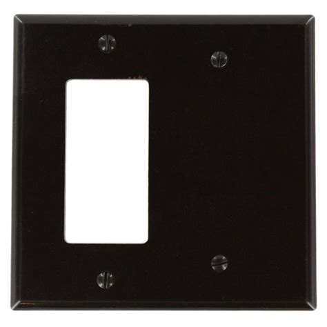 Leviton 2 Gang Standard Size 1 Toggle 1 Duplex Receptacle Nylon Combination Wall Plate Brown