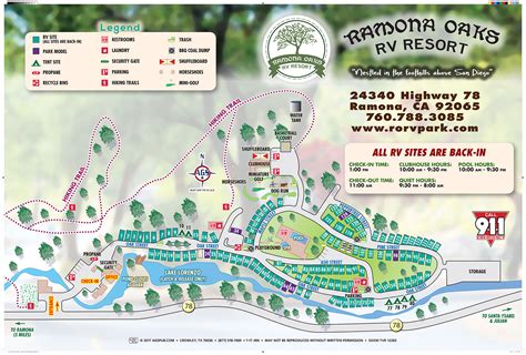 RV Park Camp Map | San Diego County Camping