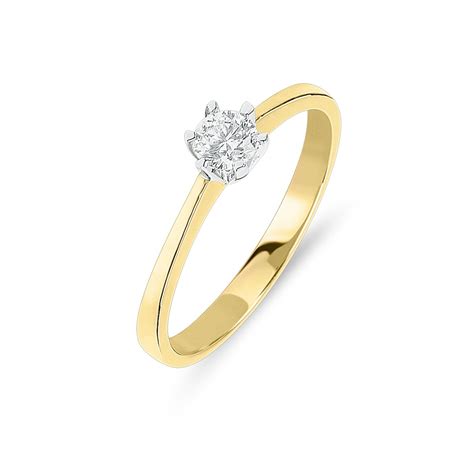 Verlobungsring K Gelbgold Mit Diamant Ct H Vs