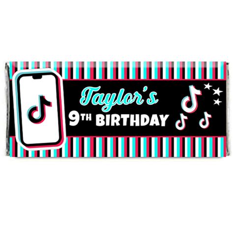 Tictok Theme Personalized Chocolate Wrapper The Brat Shack