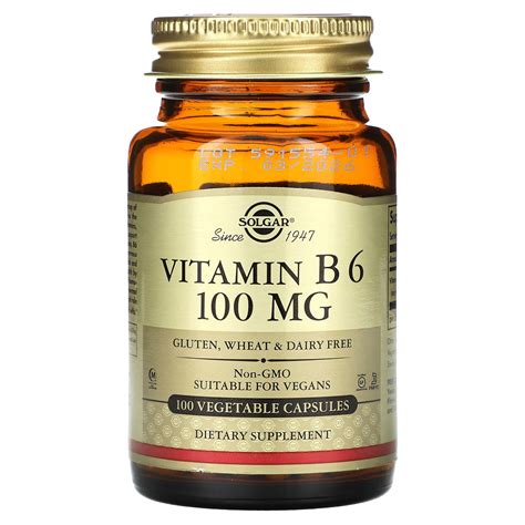 Solgar Vitamin B6 100 Mg 100 Vegetable Capsules