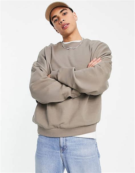 Asos Design Extrem übergroßes Sweatshirt In Verwaschenem Braun Asos