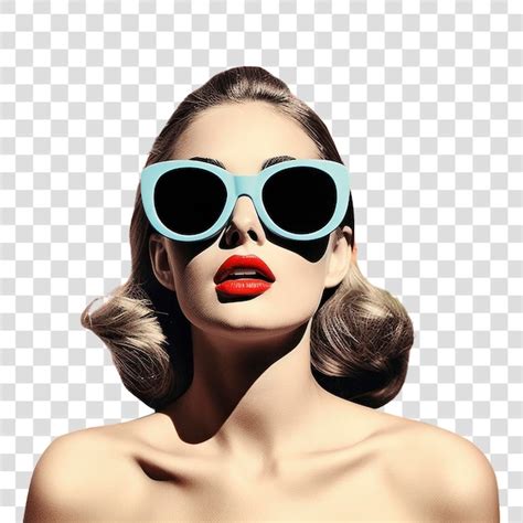 Retro Glamour Woman Sunglasses Premium Ai Generated Psd