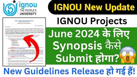 IGNOU Synopsis Submission New Guidelines Released IGNOU Synopsis