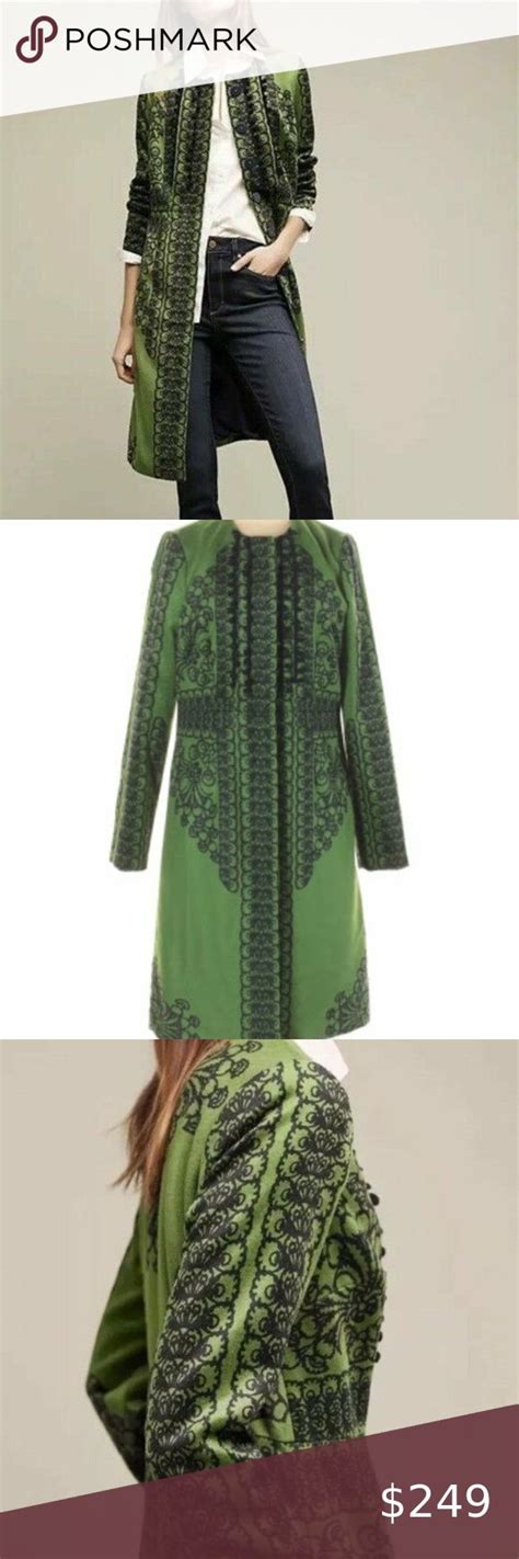 Sold Plenty By Tracy Reese Green Coat Pommed Green Coat Clothes