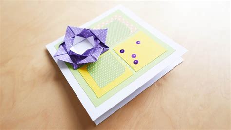 How To Make Greeting Card With An Origami Flower Kartka