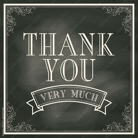 Thank You Card With Chalkboard Background Stock Vector Adobe Stock