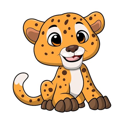 Premium Vector Cute Leopard Cartoon On White Background