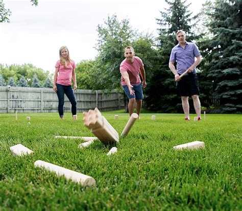 Kubb Game Premium Wooden Set W Storage Bag For Sale —