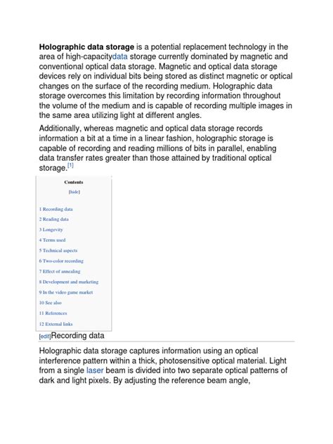 Holographic Data Storage | PDF | Holography | Atomic