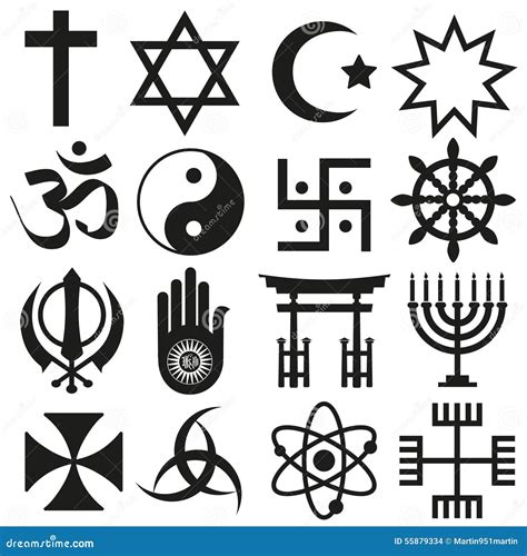 World Religions Symbols Vector Set Of Icons Eps10 Stock Vector Image