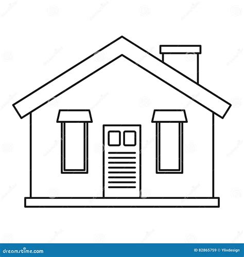 House Icon Outline Style Stock Vector Illustration Of Home