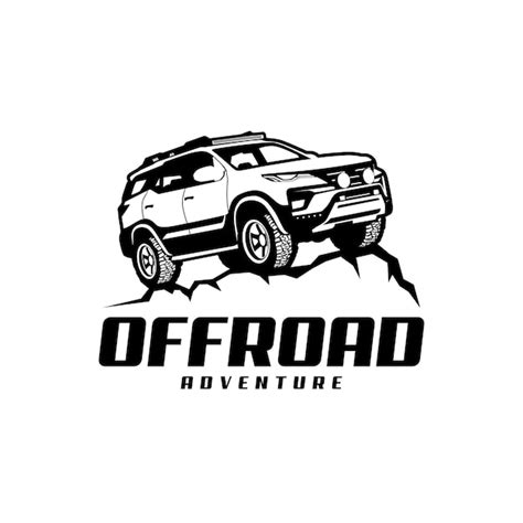 Ilustra O Vetorial De Silhueta De Aventura Offroad De Carro Suv