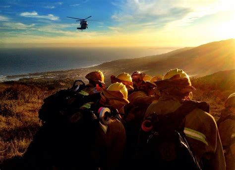 La County Fd Crew At Helispot Wildfire Today