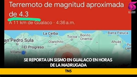 Se Reporta Un Sismo En Gualaco En Horas De La Madrugada Youtube