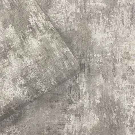 Cove Distressed Stone Wallpaper Metallic Textured Concrete Muriva