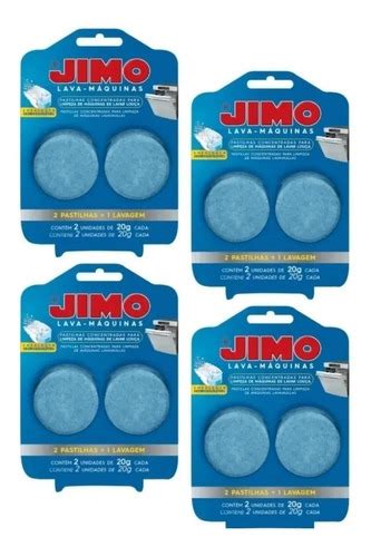 Kit 4 Limpa Máquinas De Lavar Louças Jimo Pastilhas 2x20g