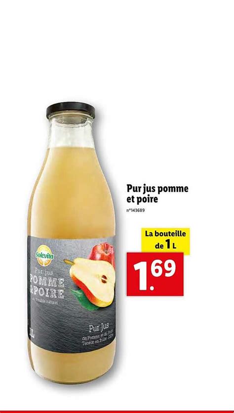 Promo Pur Jus Pomme Et Poire Solevita Chez Lidl Icatalogue Fr