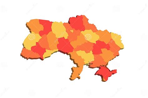 Ukraine Political Map Of Administrative Divisions Stock Illustration