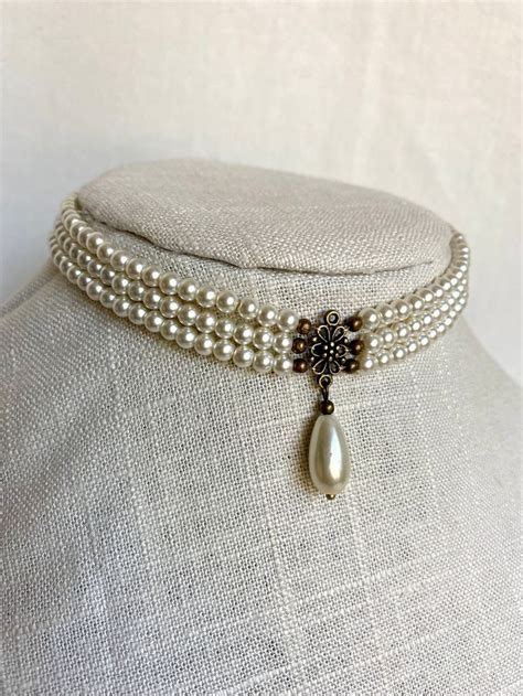 Strand Pearl Choker Layer Custom Choker Pearl Choker Multi Strand